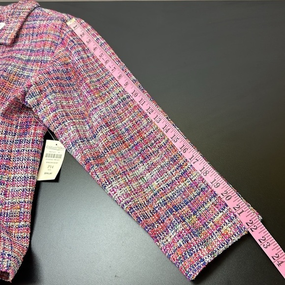 Vintage Coldwater Creek Rainbow Weave Silk Blend Jewel Boucle Jacket Blazer 14P - Picture 12 of 14